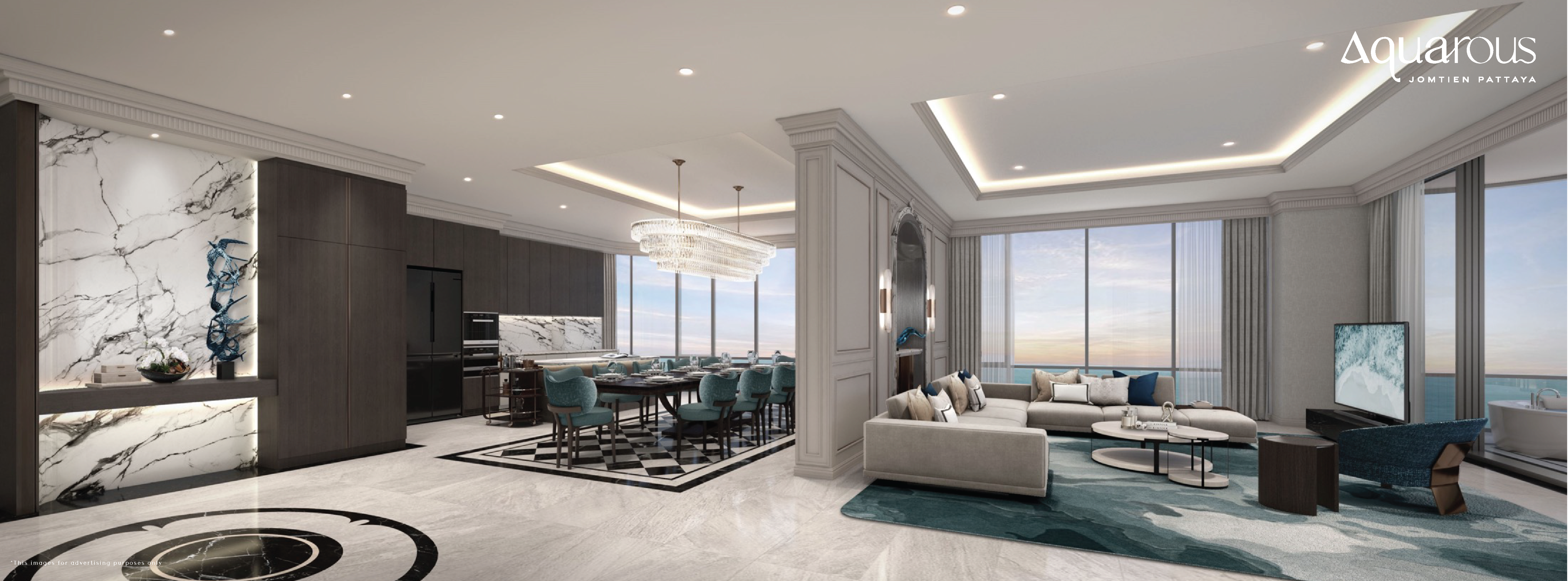 Penthouse Living & Dining Area